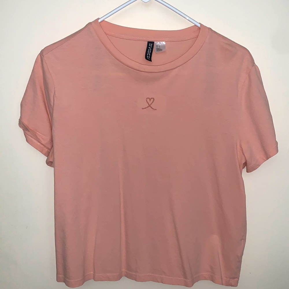 H&M loose powder pink top, Large